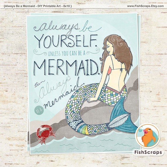 i must be a mermaid quote mermaid printable jellyfish art etsy