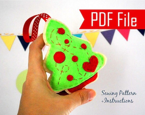 Christmas Tree Ornament Sewing pattern - PDF ePATTERN , Christmas Ornament Instant Download A875 Il_570xn