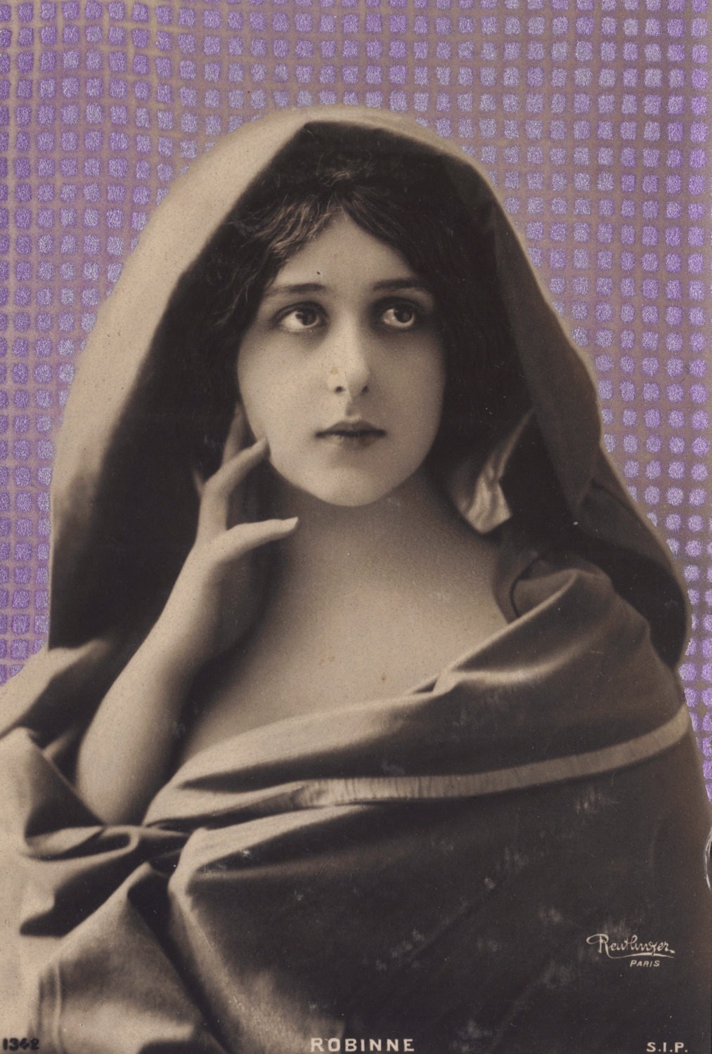 Red Poulaine S Musings Gabrielle Robinne French Actress In Hooded Cloak Circa 1905 By