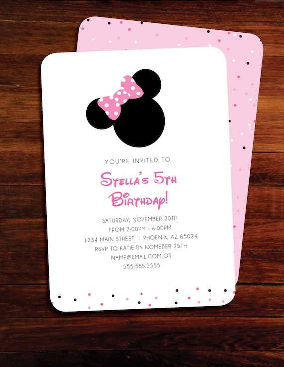 Minnie Mouse Birthday invitations - set of 15 Il_570xn