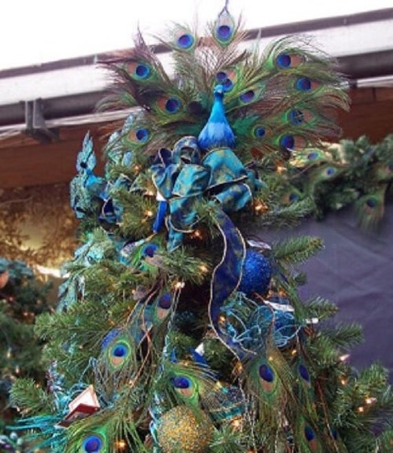 Chic Christmas 20 PEACOCK Ornament Topper