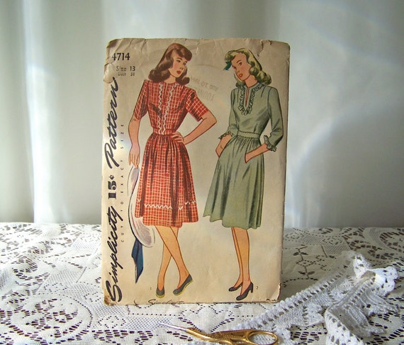 dress patterns za simplicity Pattern Simplicity 1940s Pattern Pattern Dress Ladies Sewing Dress