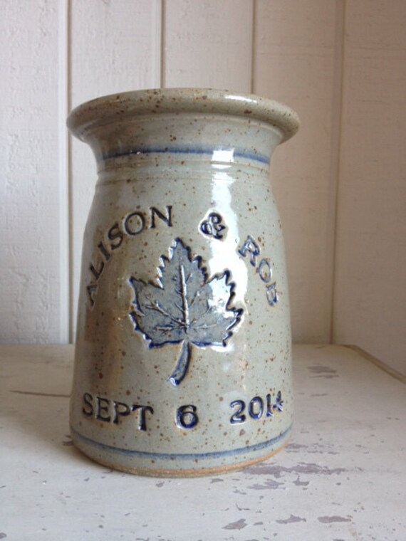 Personalized Stoneware Marriage Crock Fall Wedding