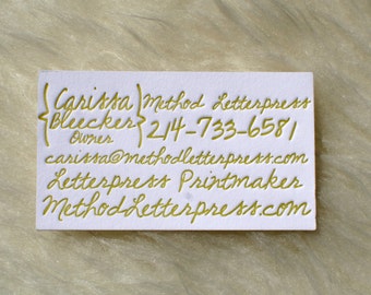 Handwritten Letterpress Business Cards