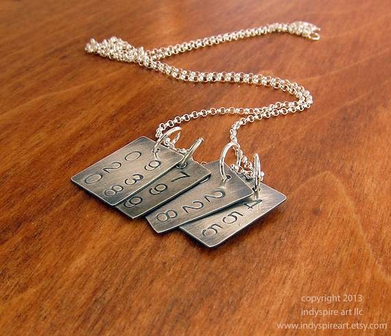 Personalized Necklace with Custom Dates: Four Pendants, Four Dates.