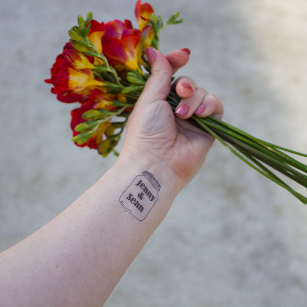 Mason Jar Temporary Tattoos Custom and by KristenMcGillivray