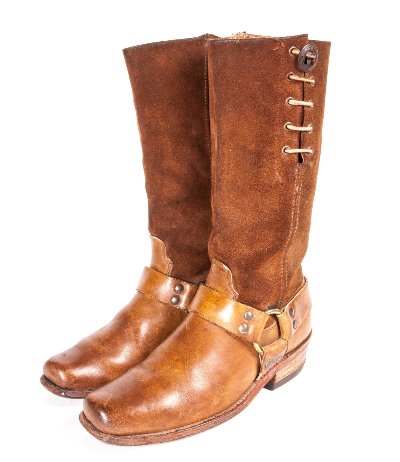 1960's Men's Harness Boots Hippie Style Size 8