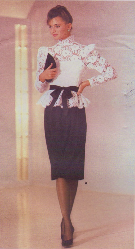 bride mother of vogue patterns dress the Designer & 80s Vogue Top Womens Peplum Sheer Dress American Kasper