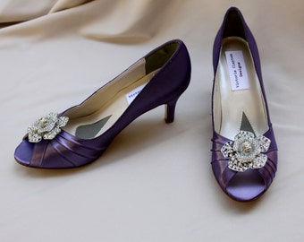 Purple Wedding Shoes Low Heel - Wide wedding shoes - Many colors