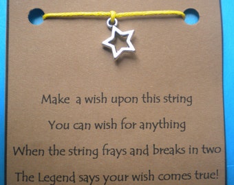 Star wish bracelet | Etsy