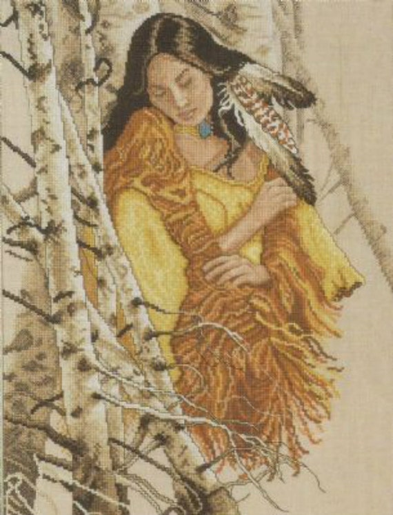 Counted Cross Stitch Kit Native American Woman by Lee Bogle