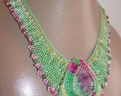 Ruby and Zoitzite Egyptian influenced beaded necklace