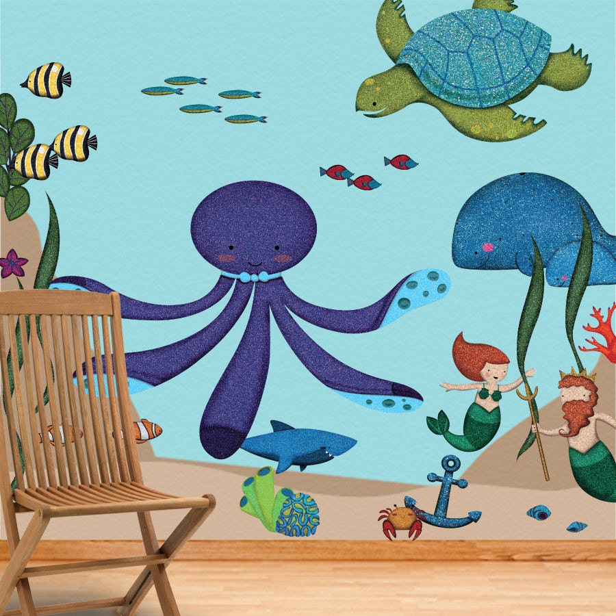 Ocean Wall Stickers Decals for Under the Sea Nursery and Kids
