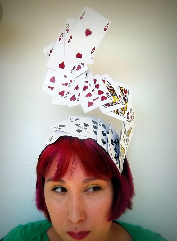 Swirling Deck Of Cards Headpiece Fascinator Cocktail Hat