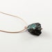 Malachite necklace for men: raw gemstone jewelry, rough stone and brown leather mens jewelry
