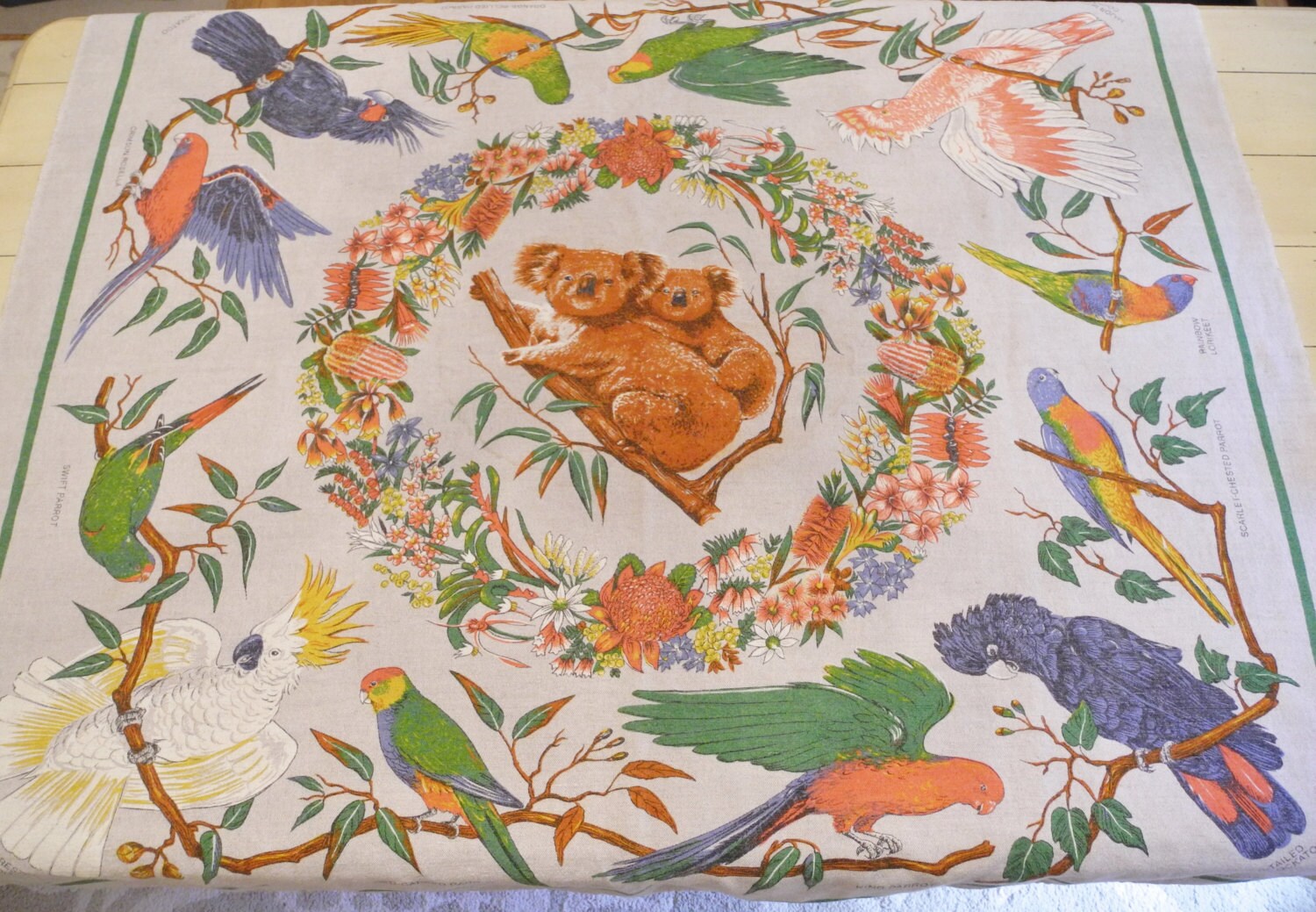 Vintage linen tablecloth Heil of Australia decorative