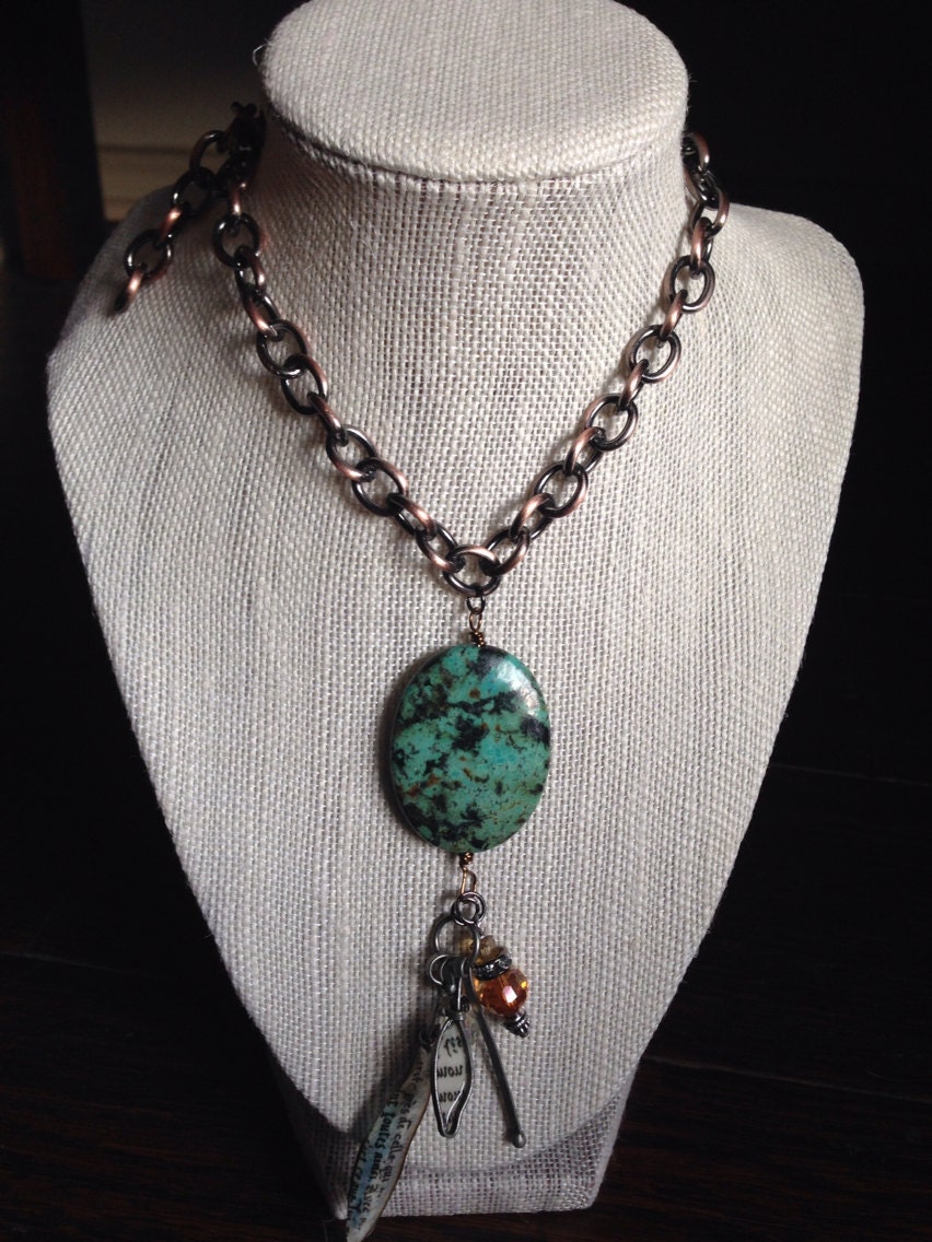 Turquoise Pendant necklace Santa Fe Turquoise Southwest