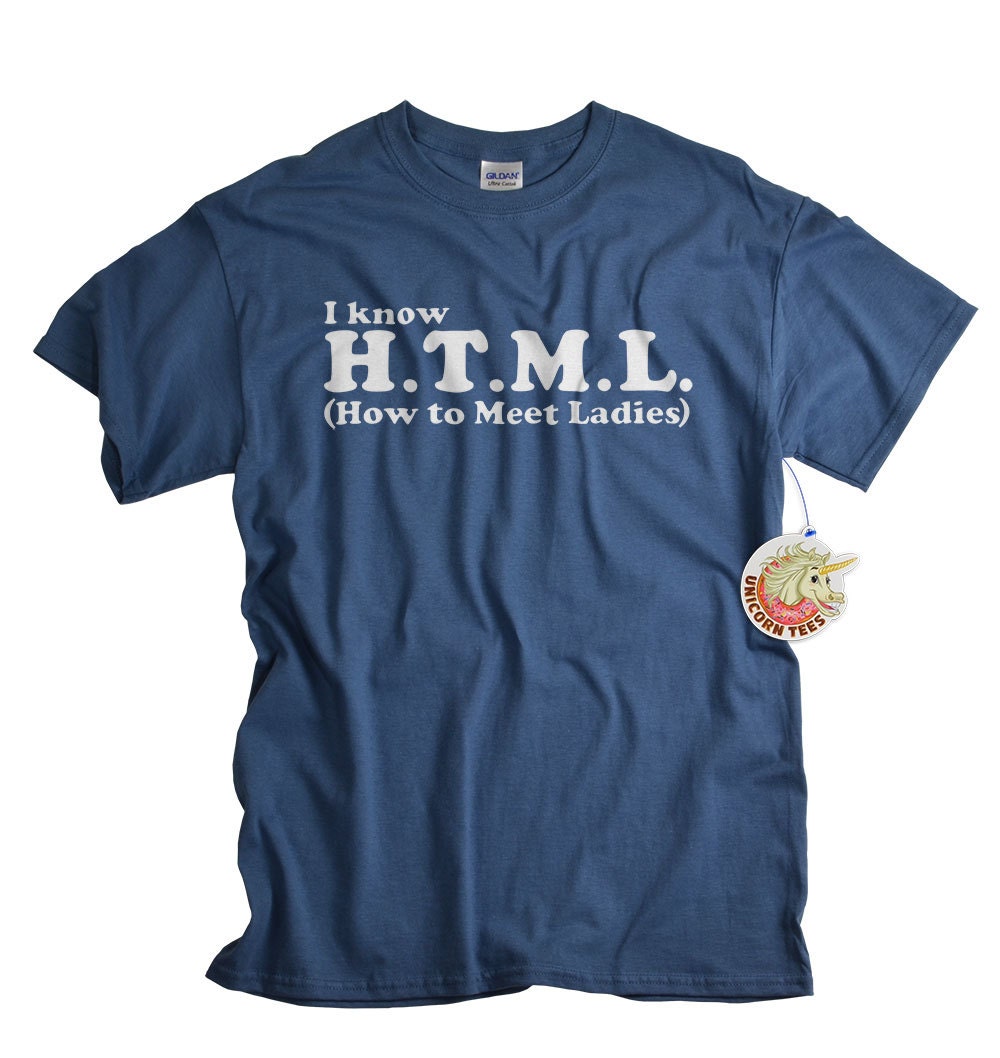  Programmer T shirt  I know HTML funny geek tshirt mens youth