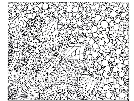 Coloring Page Zentangle Inspired Flower Printable Page 2