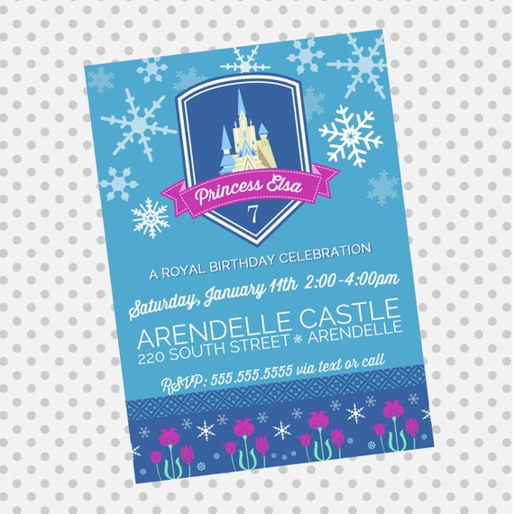 FROZEN Inspired Invitation - Frozen Party - Princess Elsa and Anna - FROZEN party supplies Il_570xn