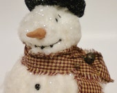 Frosty Snowman Decoration, Soft Sculpture Snowman, Classic Snowman Accent