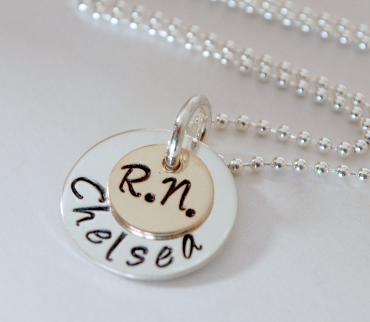 Nurse Jewelry RN Necklace Graduation Gift for RN Silver