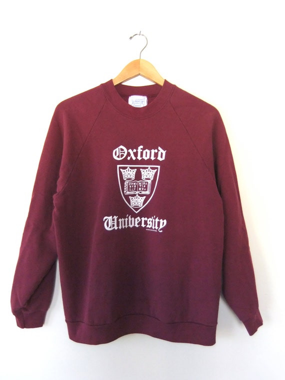 vintage Oxford University Sweatshirt Oxblood College
