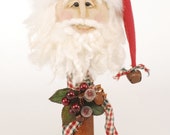 Santa, Santa Claus, OOAK Santa on Vintage Textile Bobbin