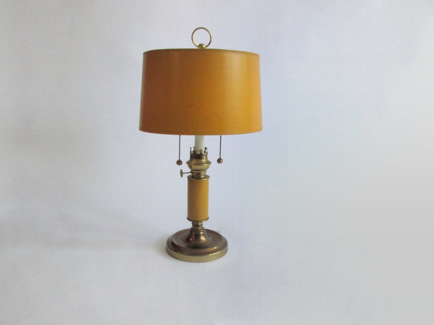 Mustard Yellow Desk Lamp. Mid Century. Pull by owlsongvintage