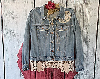 Jean Jacket | Women's Upcycled Clothes | Altered Embellished Clothing ...