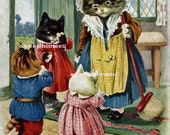 NURSERY RHYME Print - 1923 "Three Little Kittens" Restored Art - Perfect Child's Room or Nursery Print - Perfect BabyGift NURSERY RHYME Print - 1923 "Three Little Kittens" Restored Art - Perfect Child's Room or Nursery Print - Perfect BabyGift