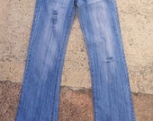 Ladies Blue Jeans Ripped and Distressed  Studs & Diamantes UK size 6