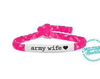 Customizable Military Support Bracelet - Army, Air Force, Navy, Soldier Wife, Girlfriend, Fiance (women, teen girl)