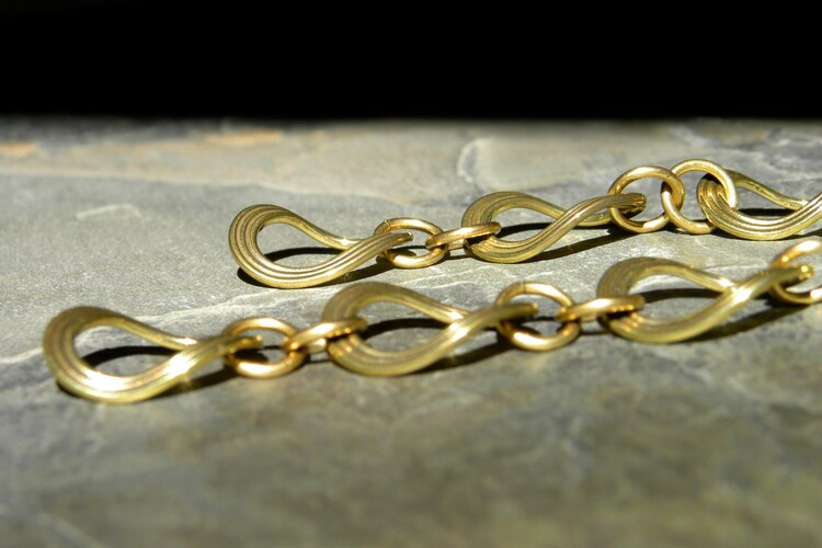 Vintage Twisted Brass Chain Link Dangle by smdesignsjewelry
