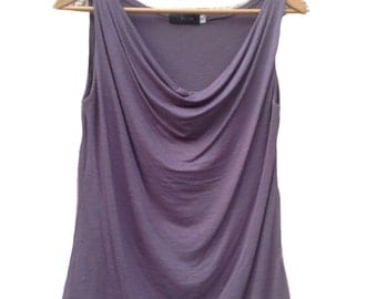 Drape shirt / Sleeveless shirt / Women top / Summer top / Gray blouse / Cowl neck / Tank top / ON SALE