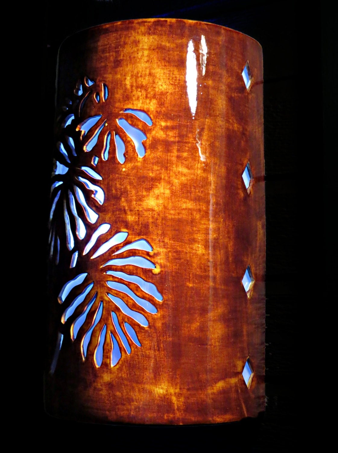 Wall sconce Tropical leaf Palm Tree Outdoor Ceramic Wall