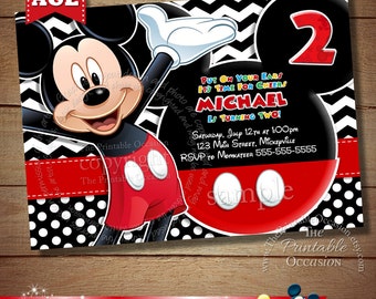 MICKEY MOUSE INVITATIONS, Mickey Mouse Birthday, Birthday Invitation, Mickey Mouse, Mickey Mouse Birthday Invitation, Chalkboard Invitation