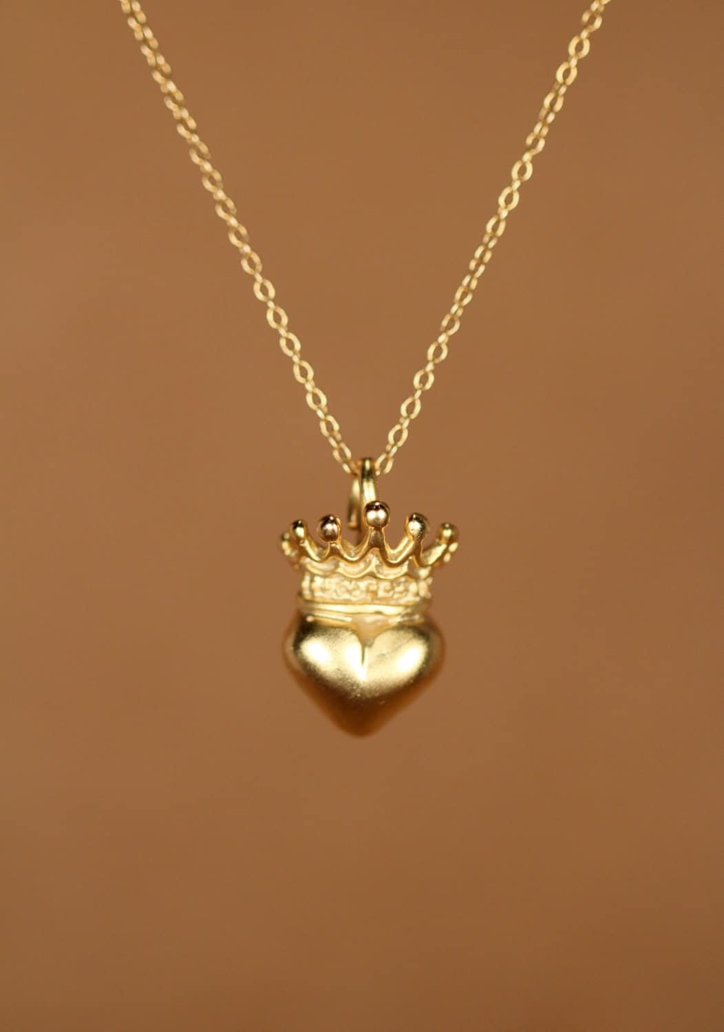 Crown necklace gold heart and crown necklace gold heart