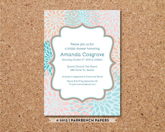 Items Similar To Bridal Shower Invitation Template Diy Editable Word Template Instant Bridal Shower Invitation Templates Microsoft Word