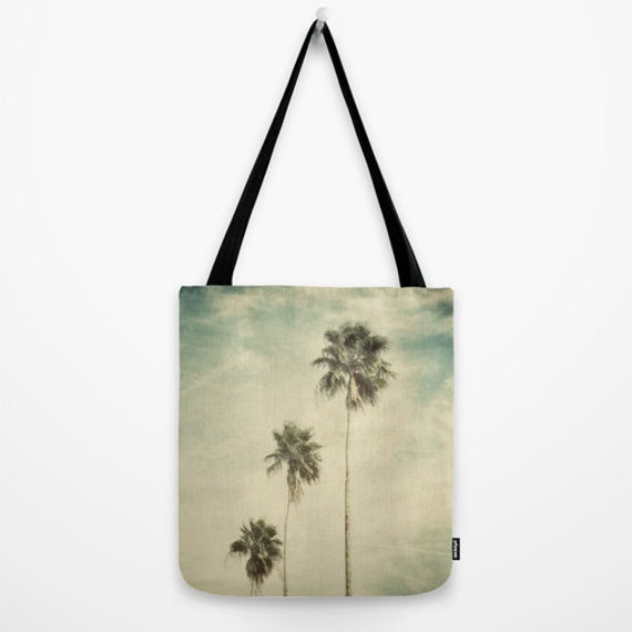 Tote Bag, Tropical Palm Trees, Beach Surf, Shoulder Bag, Blue  Green ...