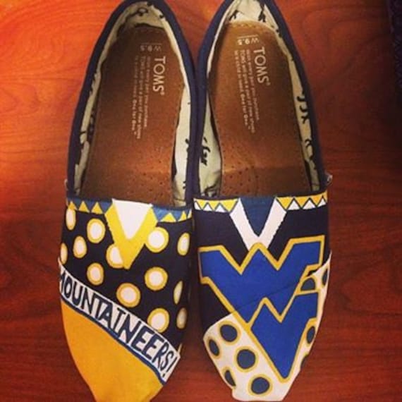 West Virginia University Hand Painted Shoes Can be by ShoesbyKat
