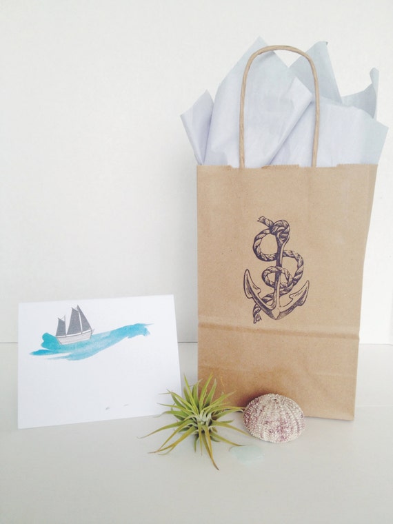 Nautical Gift Bag w/ Sailboat Gift Card by CapePorpoiseTrading