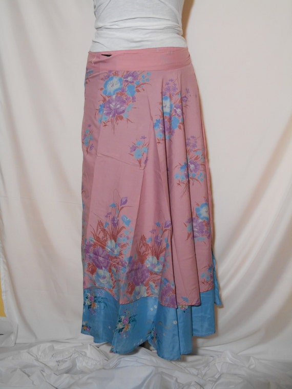 Items similar to PLUS SIZE Reversible Recycled Sari Wrap Skirt 36