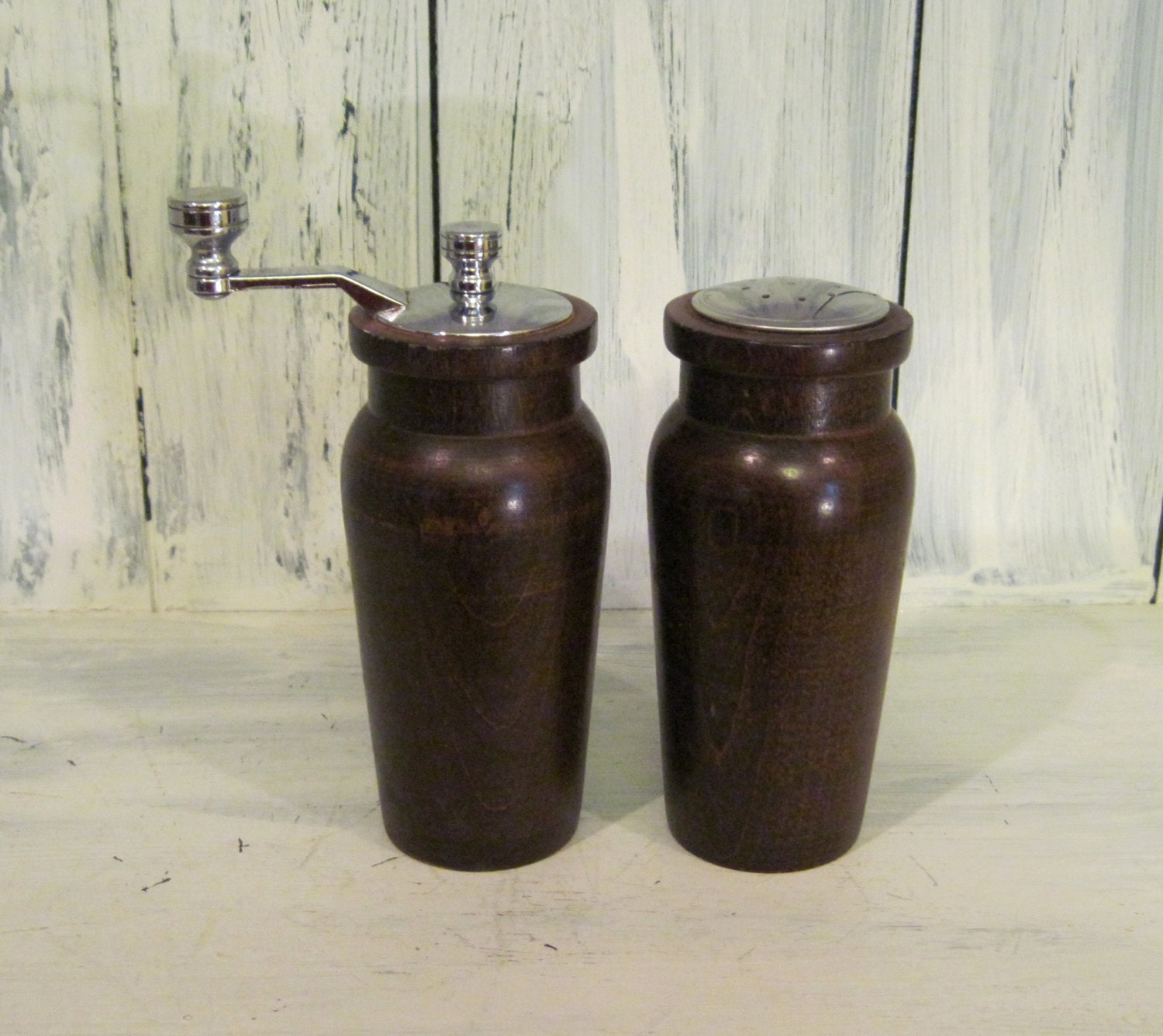 Vintage Olde Thompson pepper mill and salt by HTArtcraftAndVintage