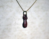 Female nude sculpture pendant carved in blood wood -woman- One Of A Kind minimalist wooden necklace
