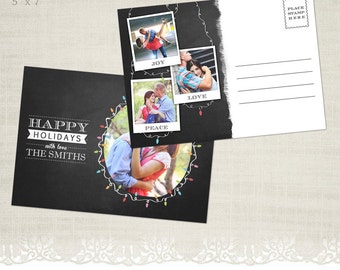 Christmas Card Template for Photographers - 5 x 7 Postcard - P01