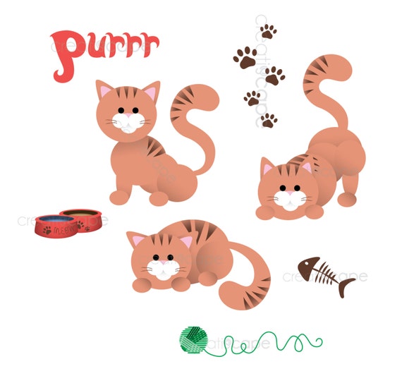 cat clip art etsy - photo #43