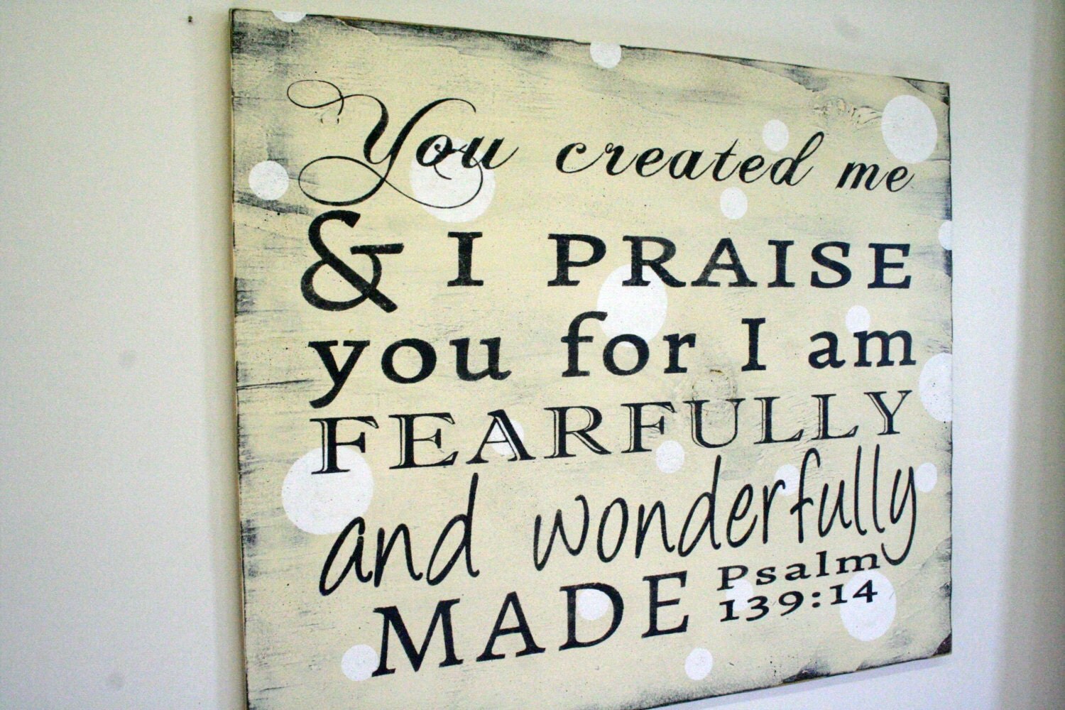 Religious Nursery Decor You Created Me Wallhanging Shabby Chic