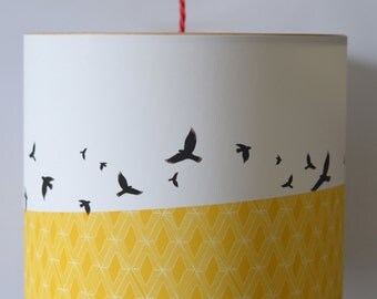 Handmade Lampshade - 'Free' Flying Birds