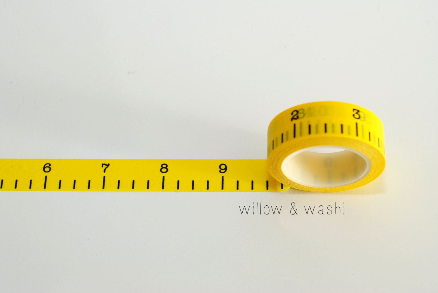 yellow measuring tape washi tape by willowwashi on Etsy
